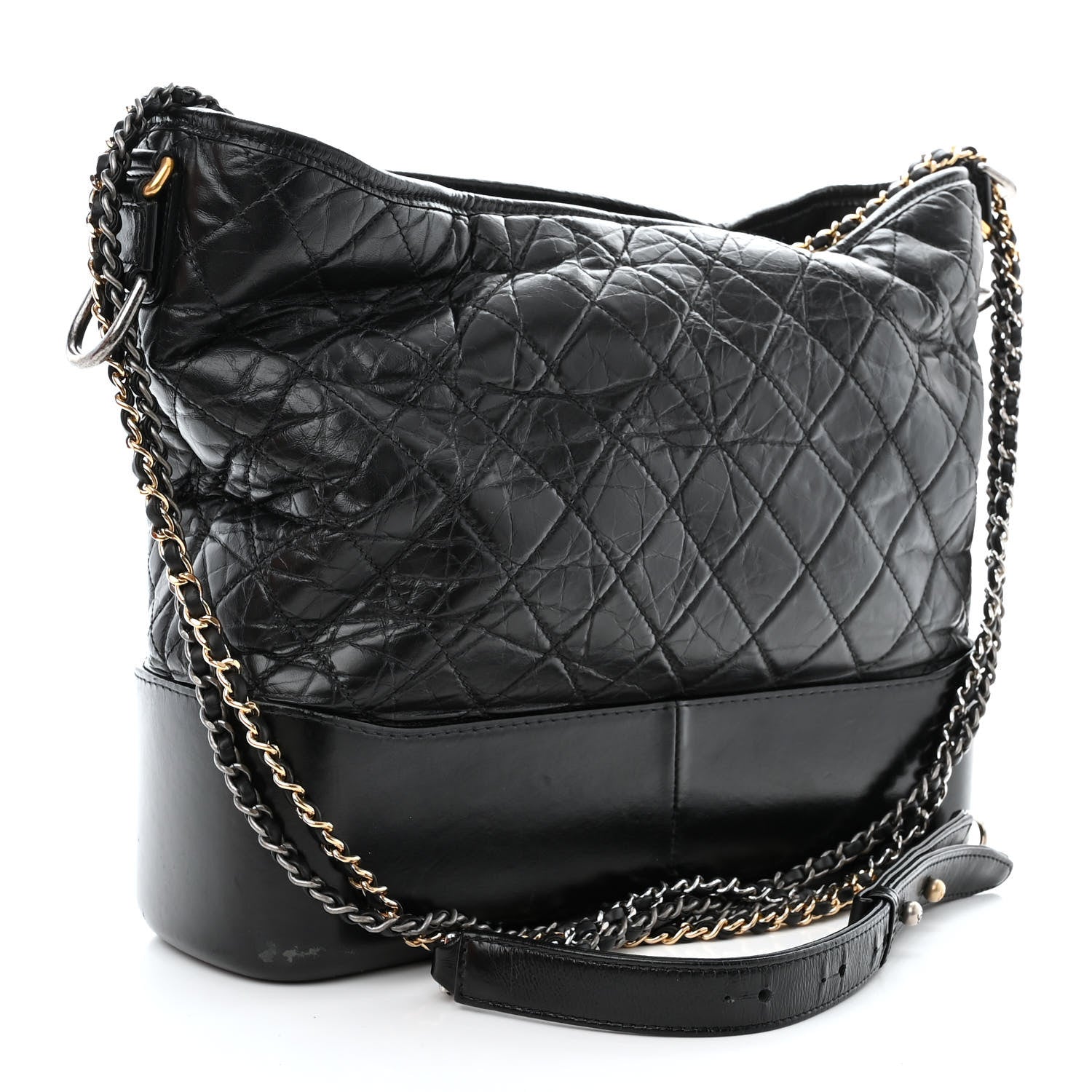 Chanel Aged Calfskin Quilted Large Gabrielle Hobo Black 3 of 13