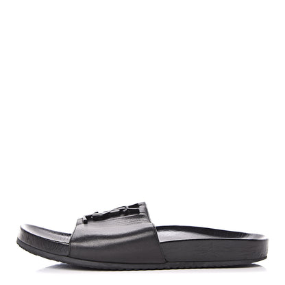 Saint Laurent Lambskin Joan Slide Sandals 39 Black 1 of 14