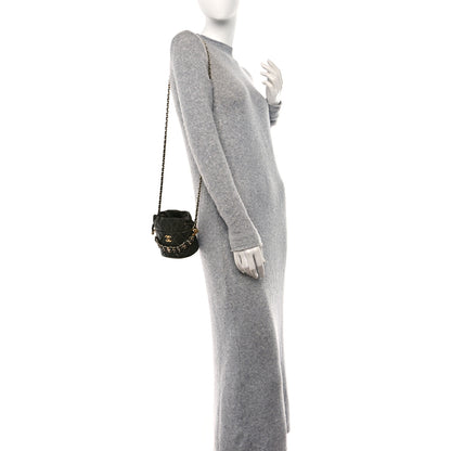 Chanel Caviar Quilted Coco First Bucket Clutch With Chain Khaki 2 of 11