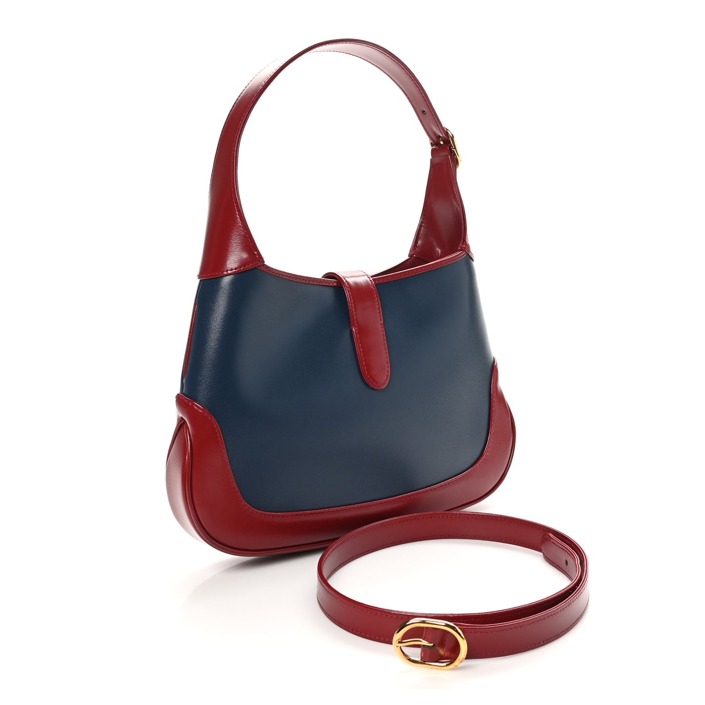 Boarded Dyana Lux Calfskin Bi-Color Small Jackie 1961 Hobo Blue Agata New Cherry Red