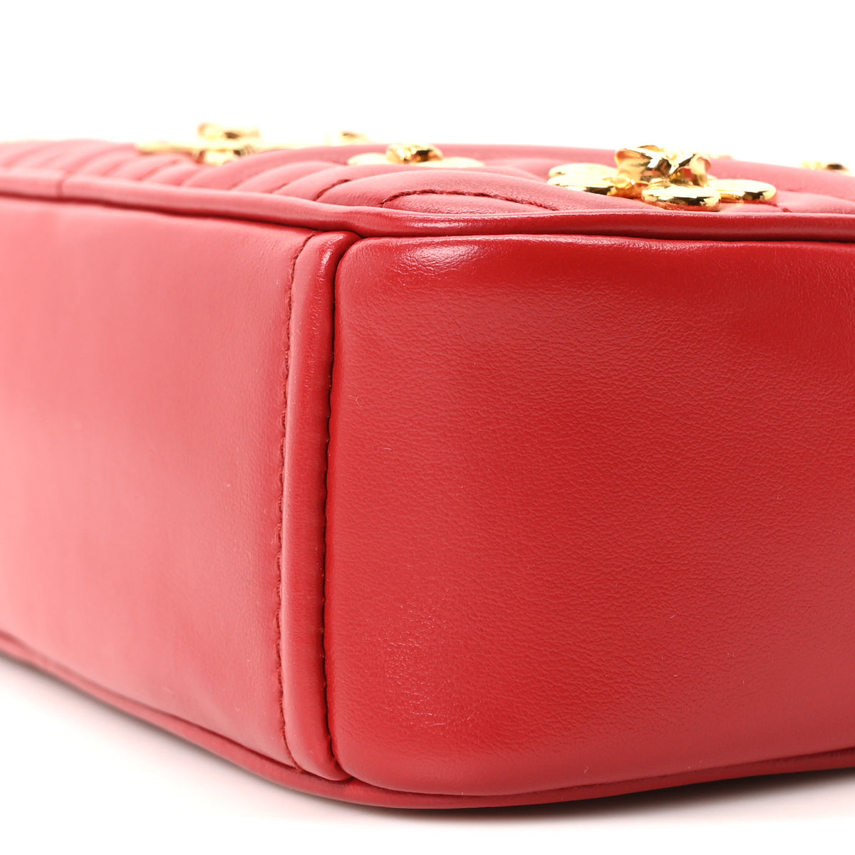 Soft Calfskin Floral Diagramme Bag Fuoco