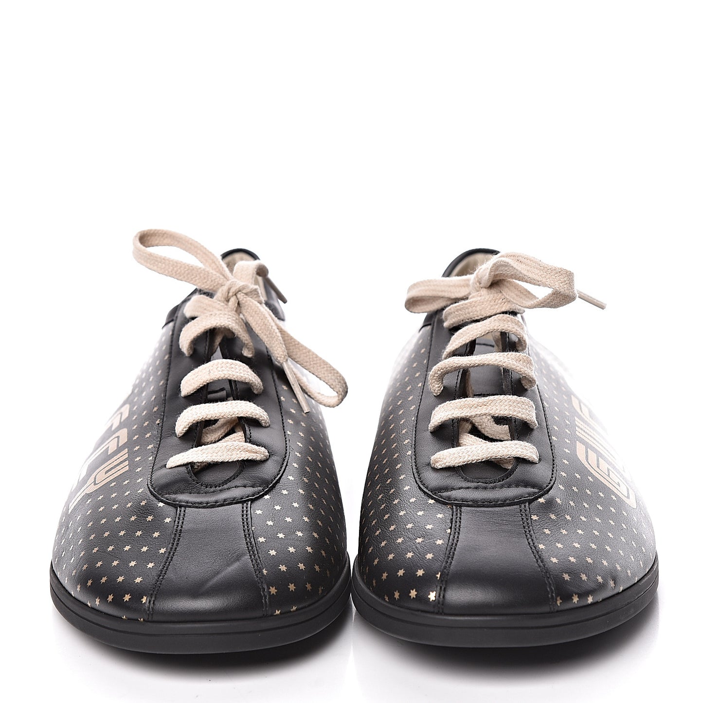 X SEGA Calfskin GUCCY Stars Mens Falacer Sneakers 12 Black
