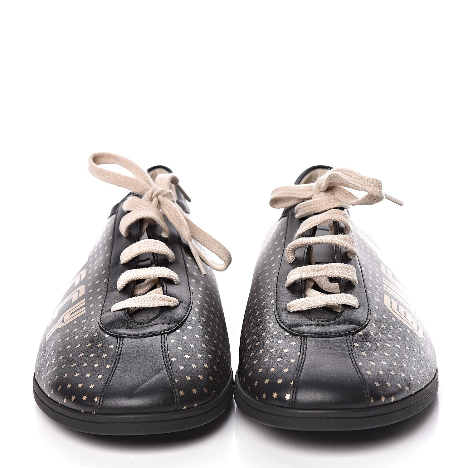 Gucci X SEGA Calfskin GUCCY Stars Mens Falacer Sneakers 12 Black 2 of 11