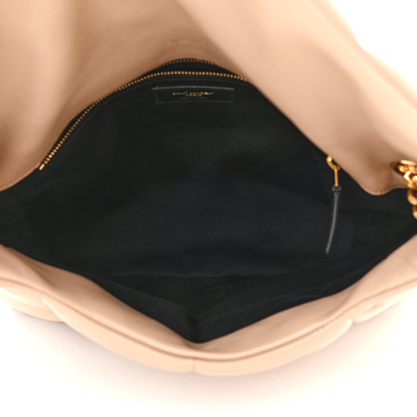 Lambskin Quilted Medium Loulou Puffer Monogram Chain Satchel Dark Beige
