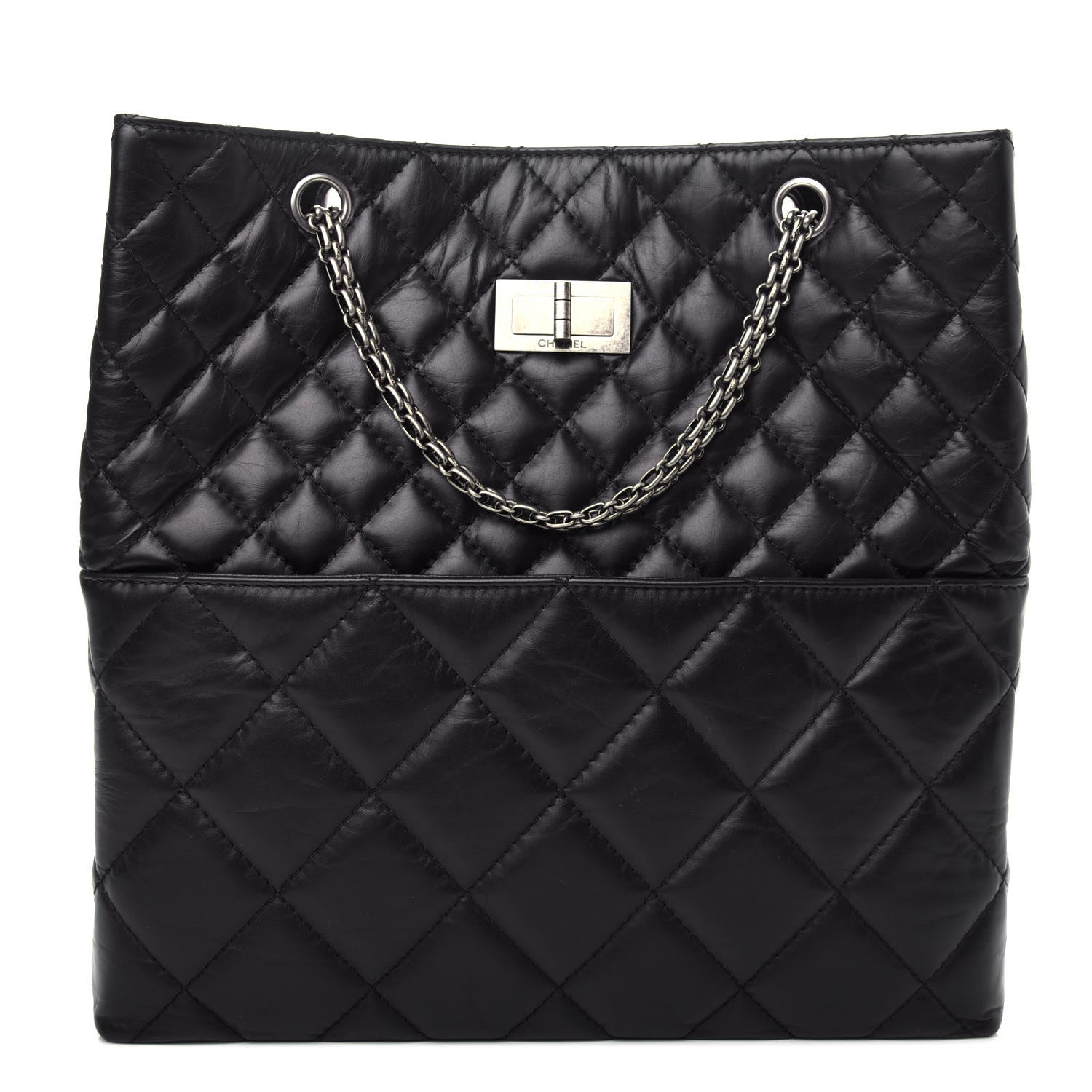 Chanel Aged Calfskin Quilted Reissue 2.55 Tote Black 1 of 10