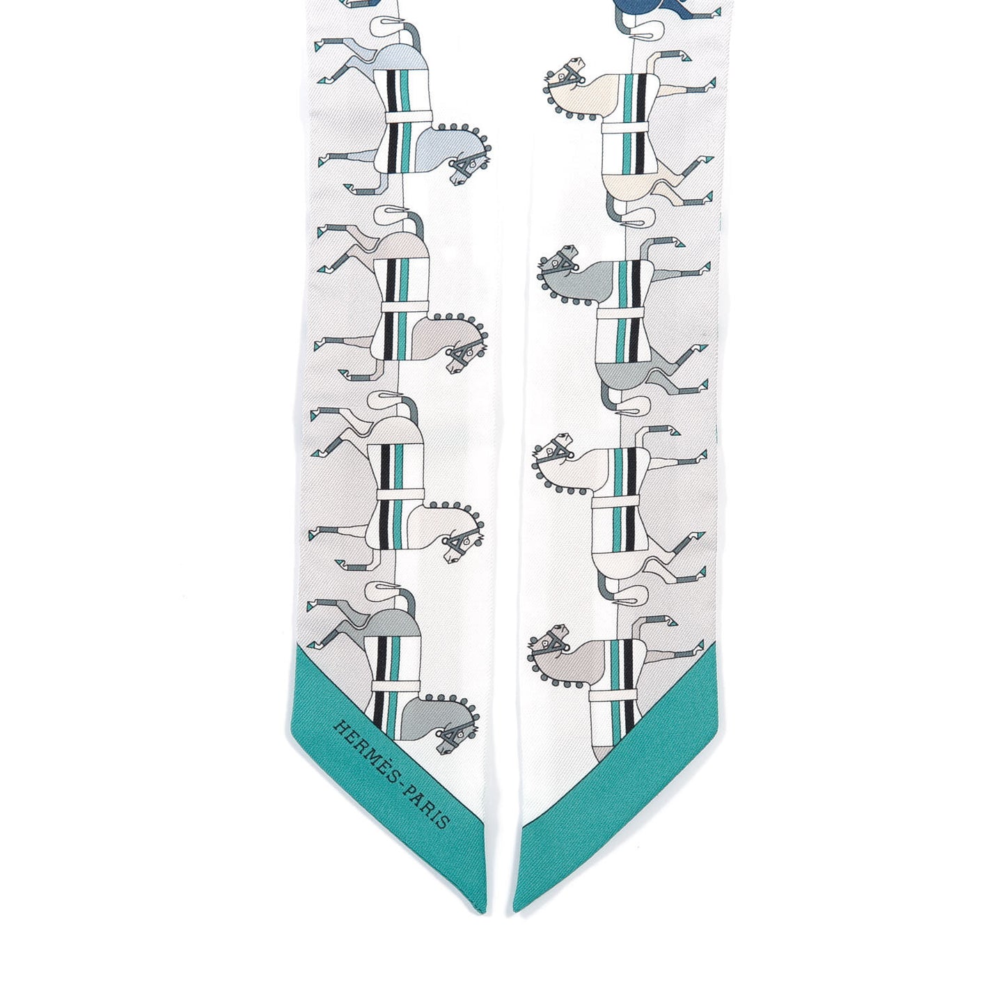 Silk Rocabar Twilly White Gris Perle Menthe