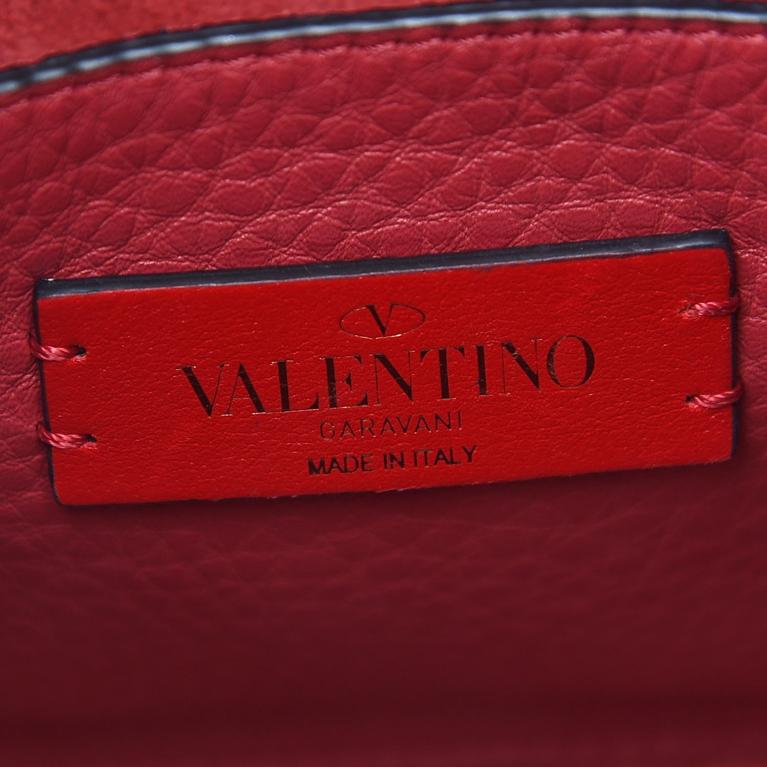 Valentino Garavani Grained Calfskin Rockstud Bucket Bag Red 11 of 16