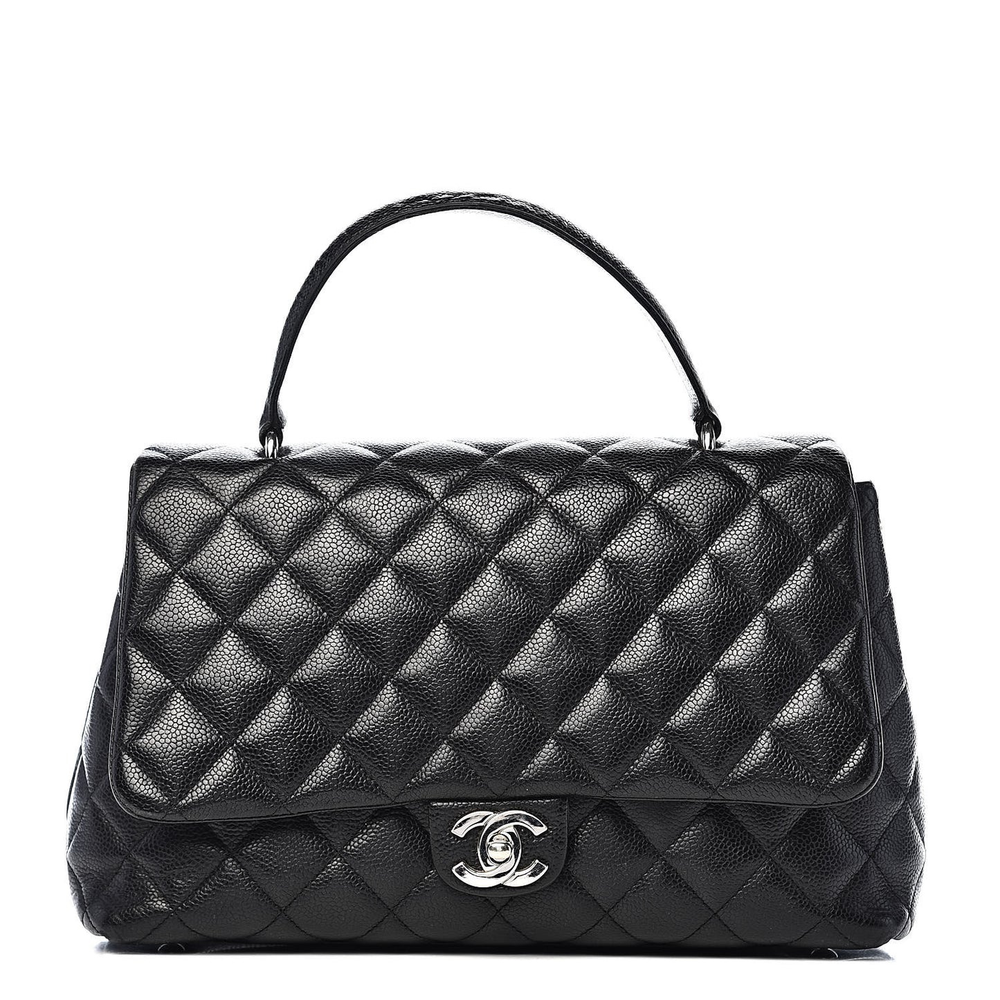 Caviar Quilted Jumbo Kelly Flap Black