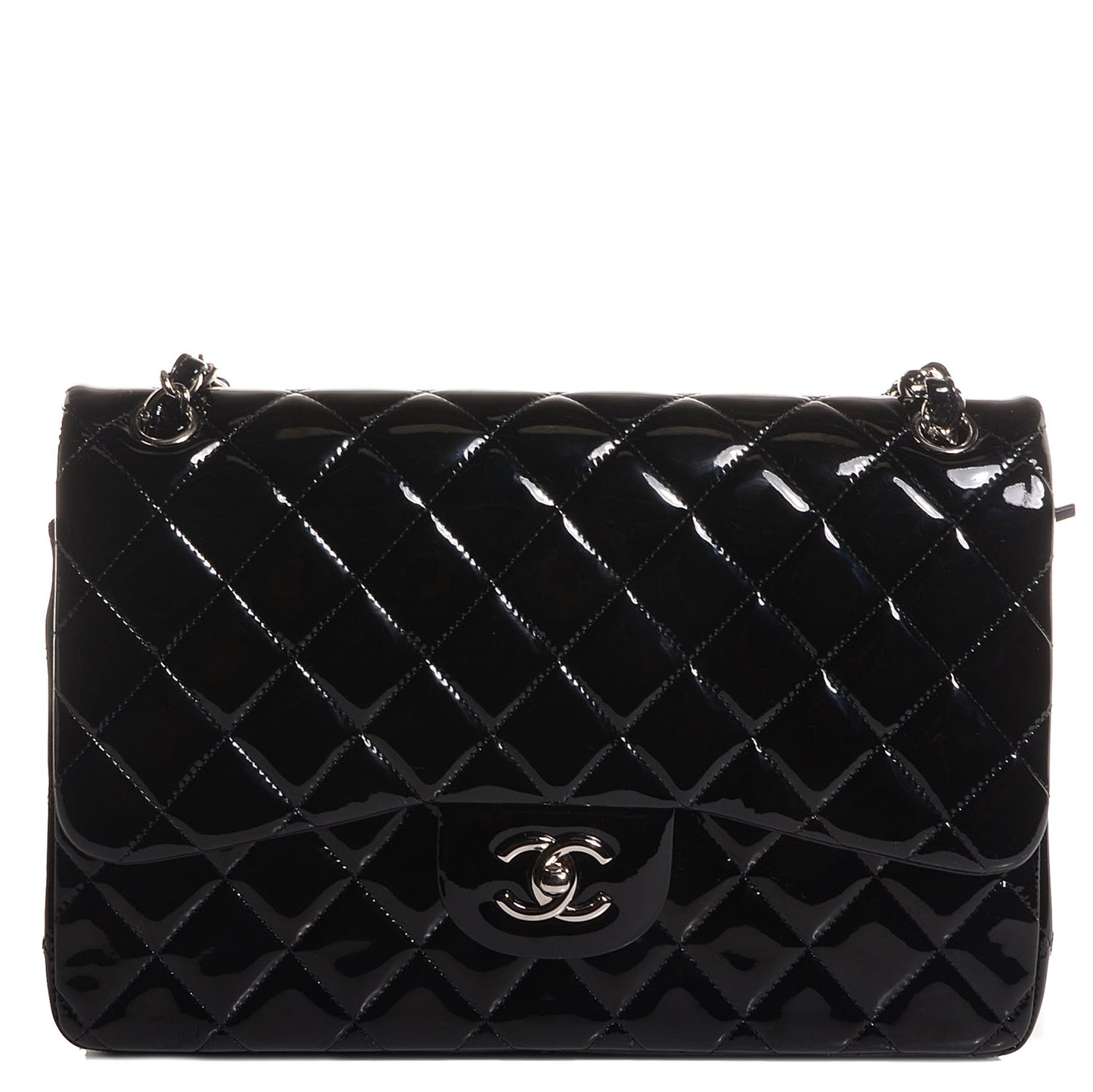 Patent Jumbo Double Flap Black