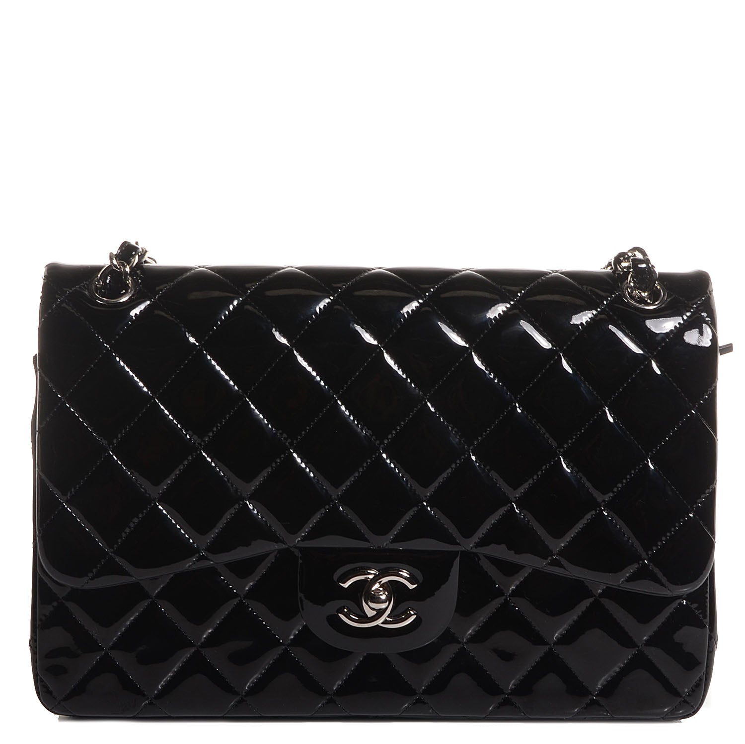 Chanel Patent Jumbo Double Flap Black 1 of 8