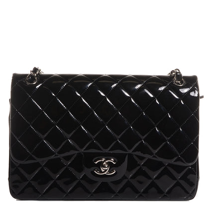 Chanel Patent Jumbo Double Flap Black 1 of 8