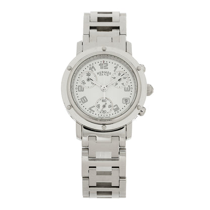 Hermes Stainless Steel 31mm Clipper Chronograph Quartz Watch 1 of 4
