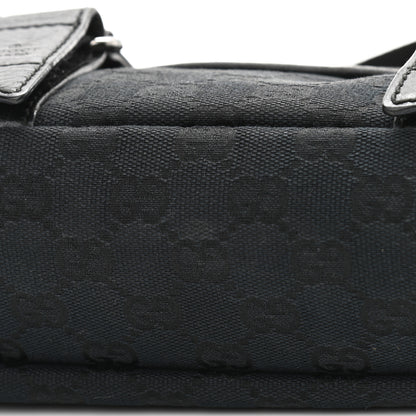 Gucci Monogram Small Double Buckle Flap Messenger Bag Black 11 of 16