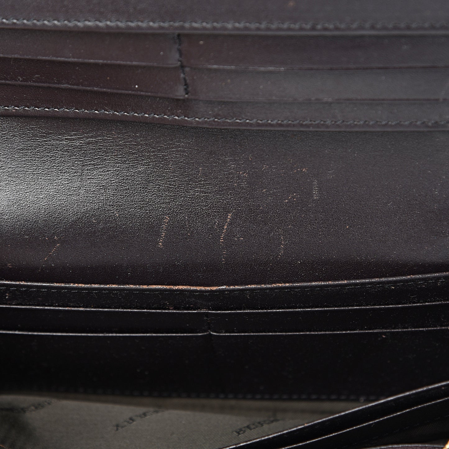 Grainy Calfskin Continental Wallet Dark Brown