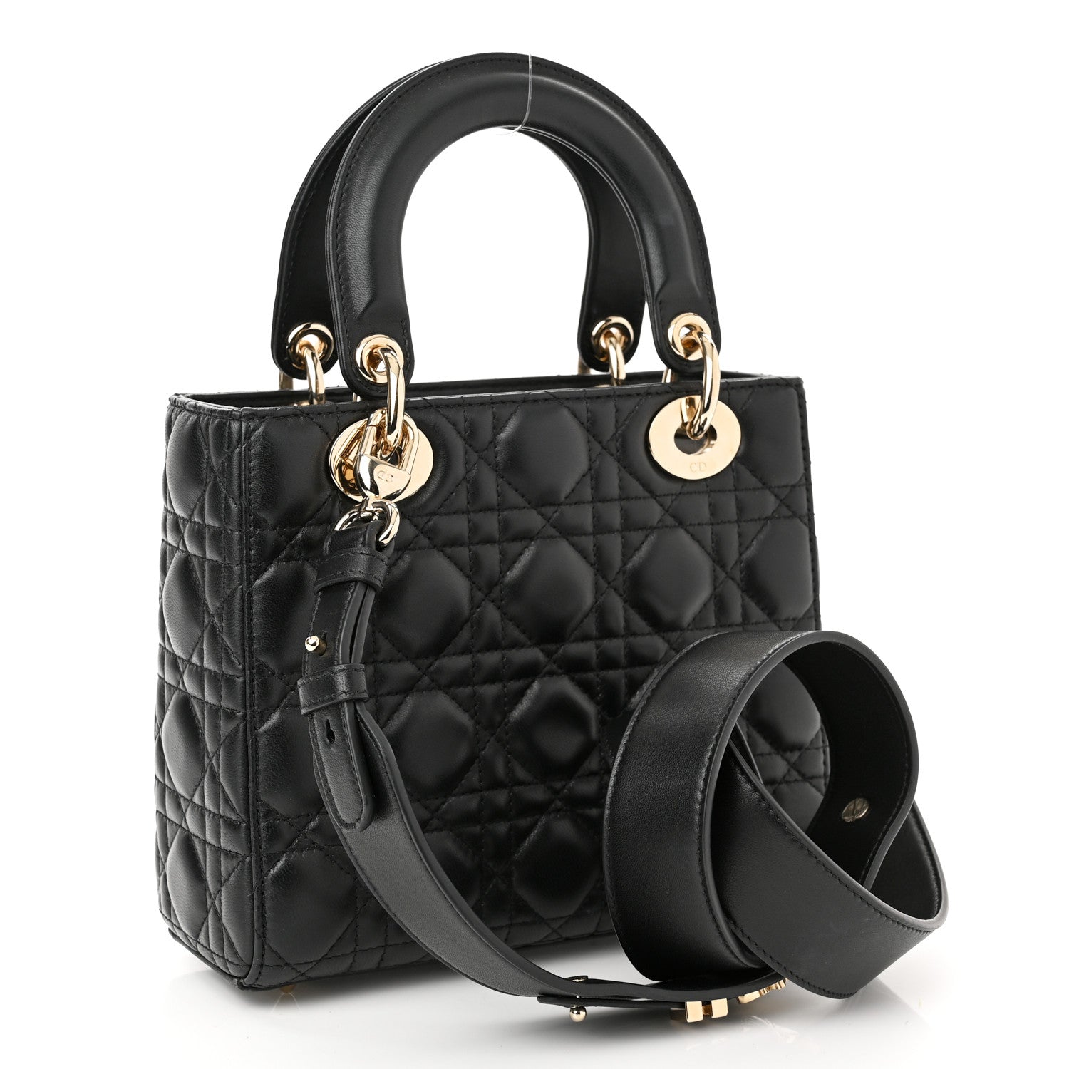 Christian Dior Lambskin Cannage Small My ABCDior Lady Dior Black 3 of 11