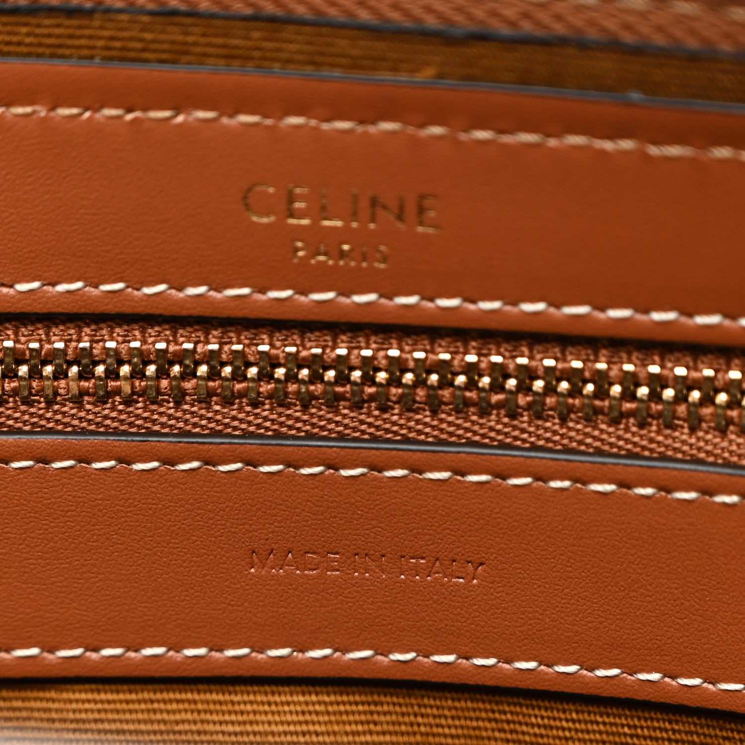 Celine Triomphe Canvas Calfskin Boston Bag Tan 8 of 10
