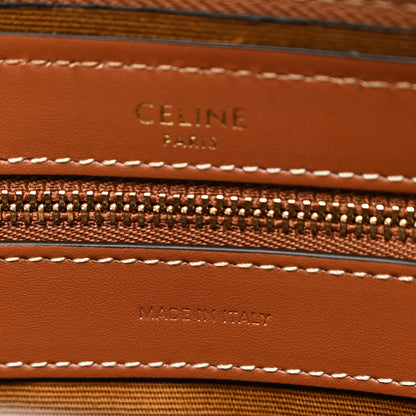 Celine Triomphe Canvas Calfskin Boston Bag Tan 8 of 10