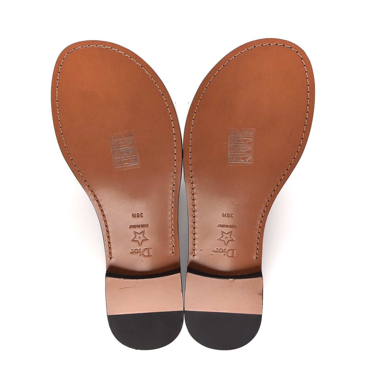 Calfskin Dio(r)evolution 10mm Slide Sandals 38.5 Off White