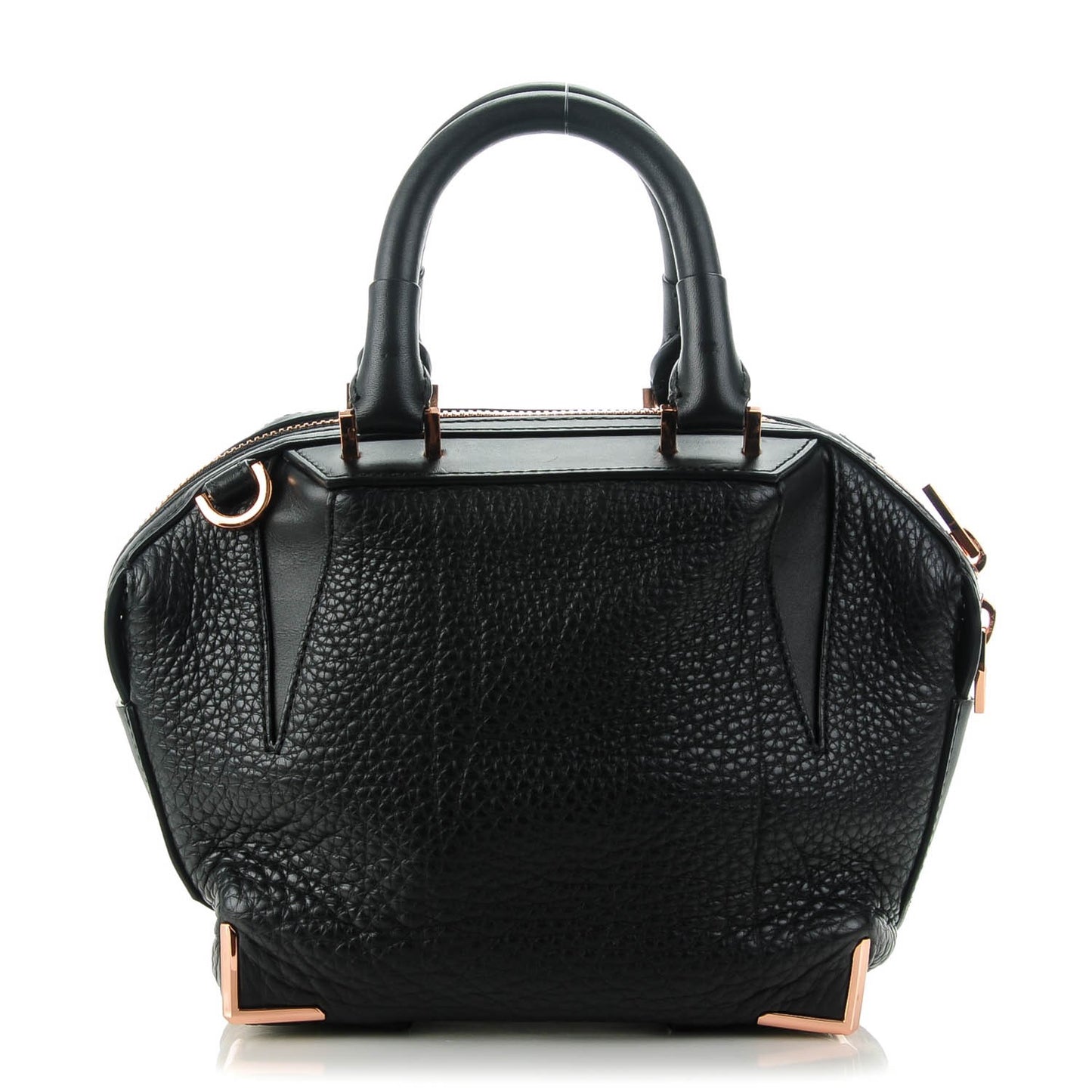 Pebbled Calfskin Mini Emile Black Rose Gold Hardware