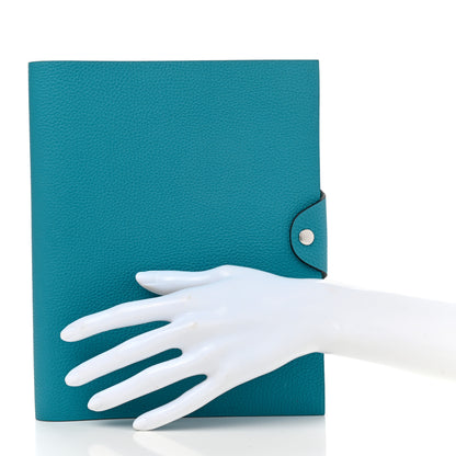 Hermes Togo Ulysse MM Notebook Cover Turquoise 2 of 8