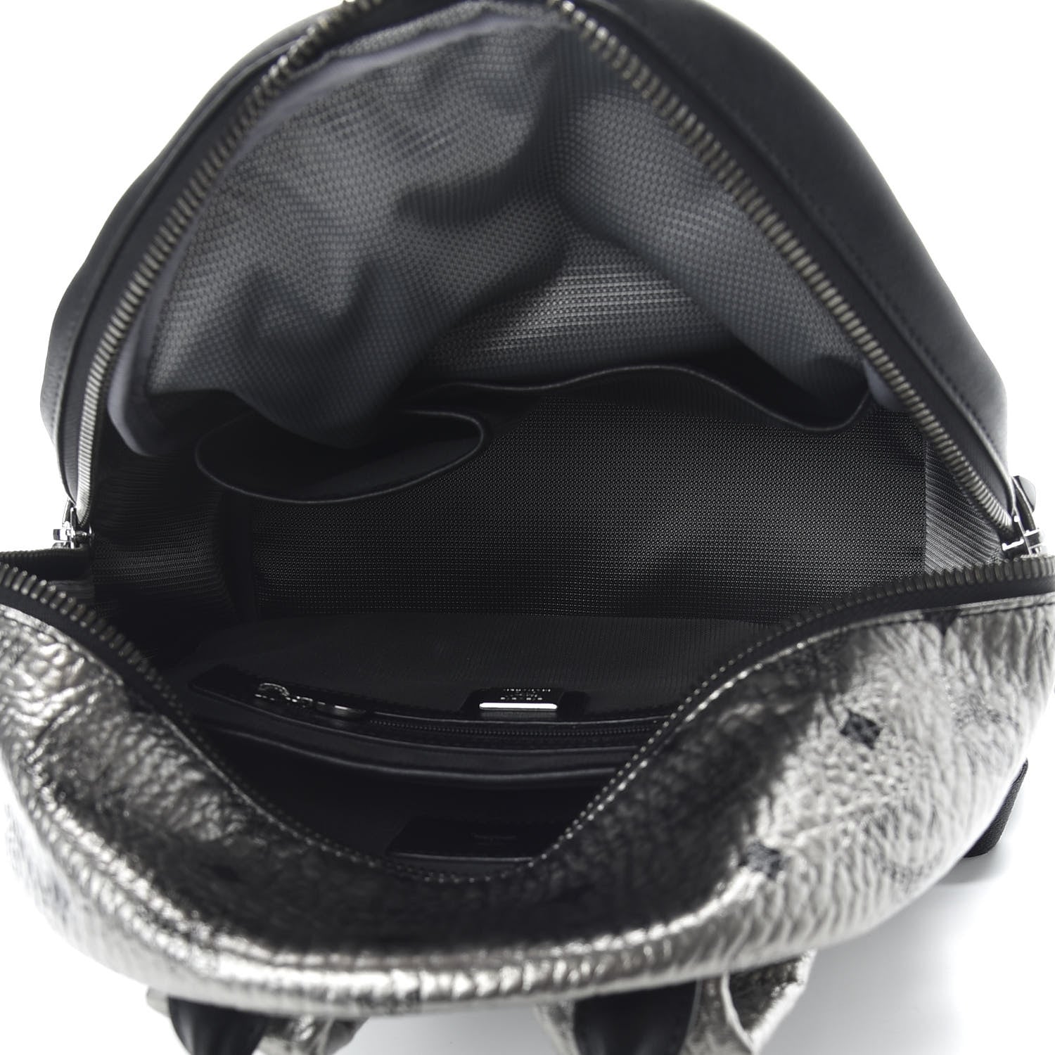 MCM Metallic Visetos Side Stud Mini Stark Backpack Silver Black 4 of 10