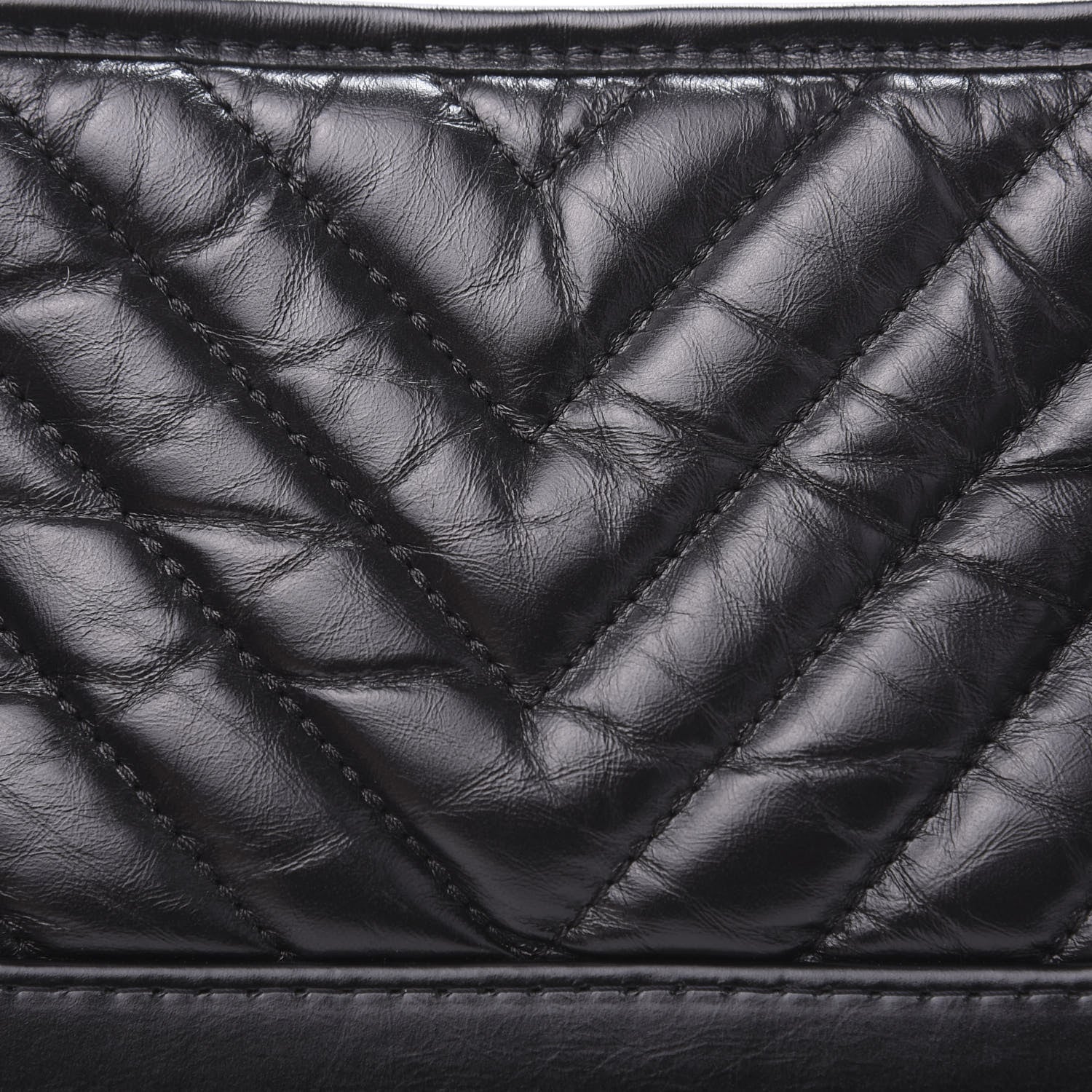 Chanel Aged Calfskin Chevron Quilted Small Gabrielle Hobo Black 9 of 17