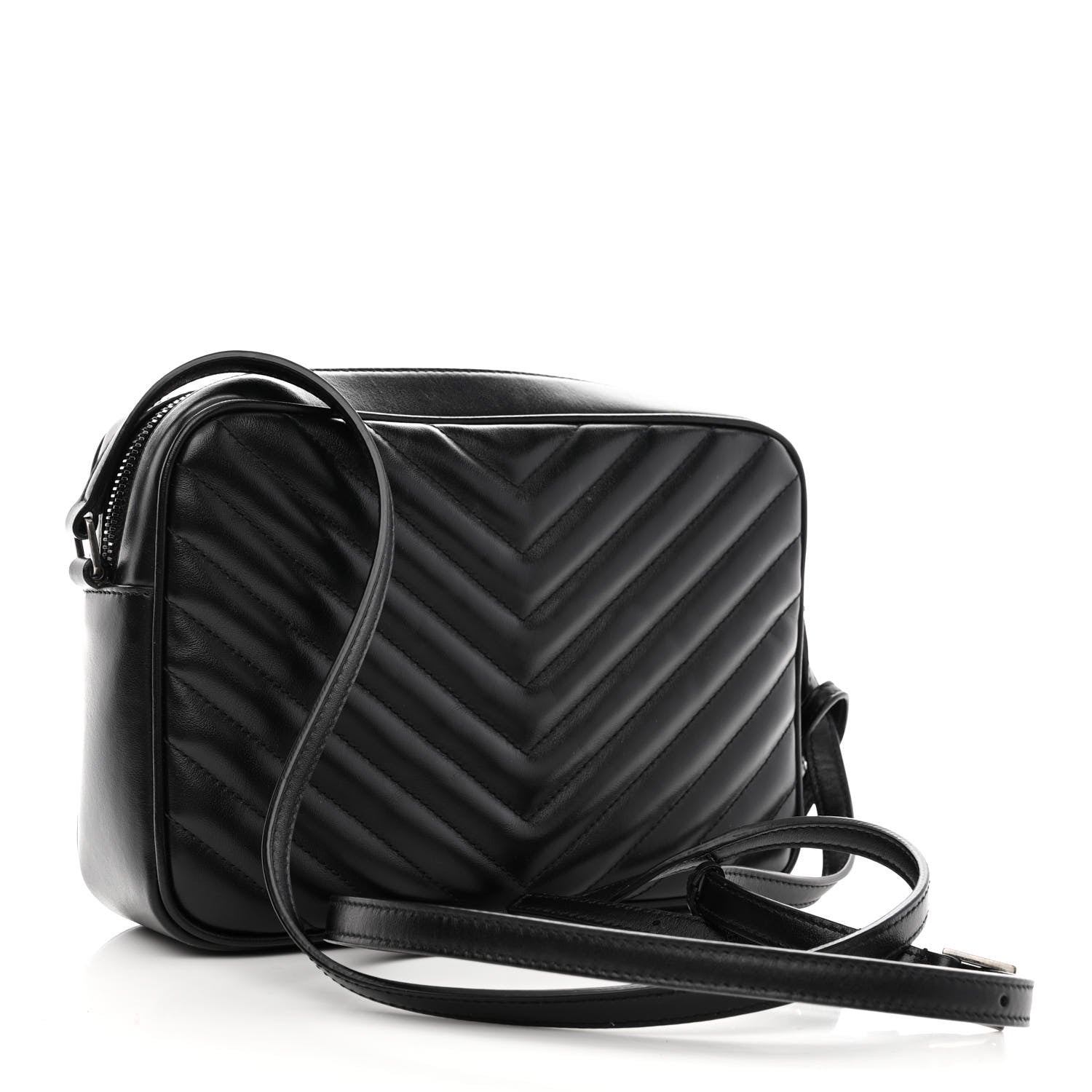 Saint Laurent Calfskin Matelasse Monogram Lou Camera Bag Black 3 of 10