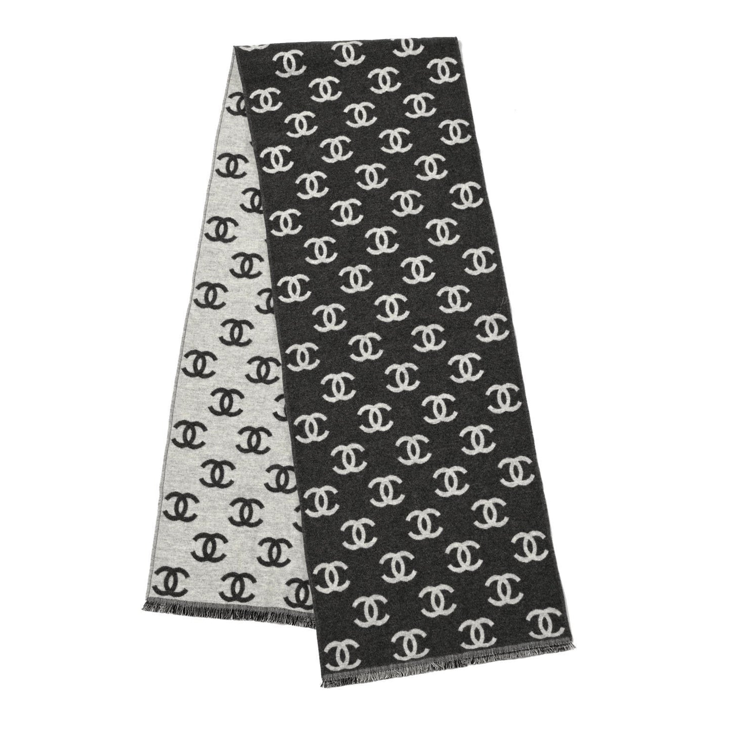 Wool Cashmere CC Scarf Grey