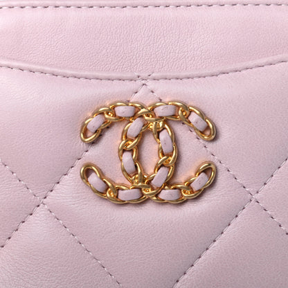 Chanel Quilted Chanel 19 Zip Card Holder Wallet Light Pink 8 of 9
