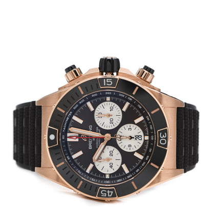 Breitling 18K Rose Gold Rubber 44mm Super Chronomat B01 Chronograph Automatic Watch Brown RB0136 2 of 5