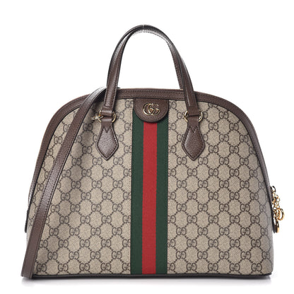 Gucci GG Supreme Monogram Web Medium Ophidia Top Handle Dome Bag Brown 1 of 9