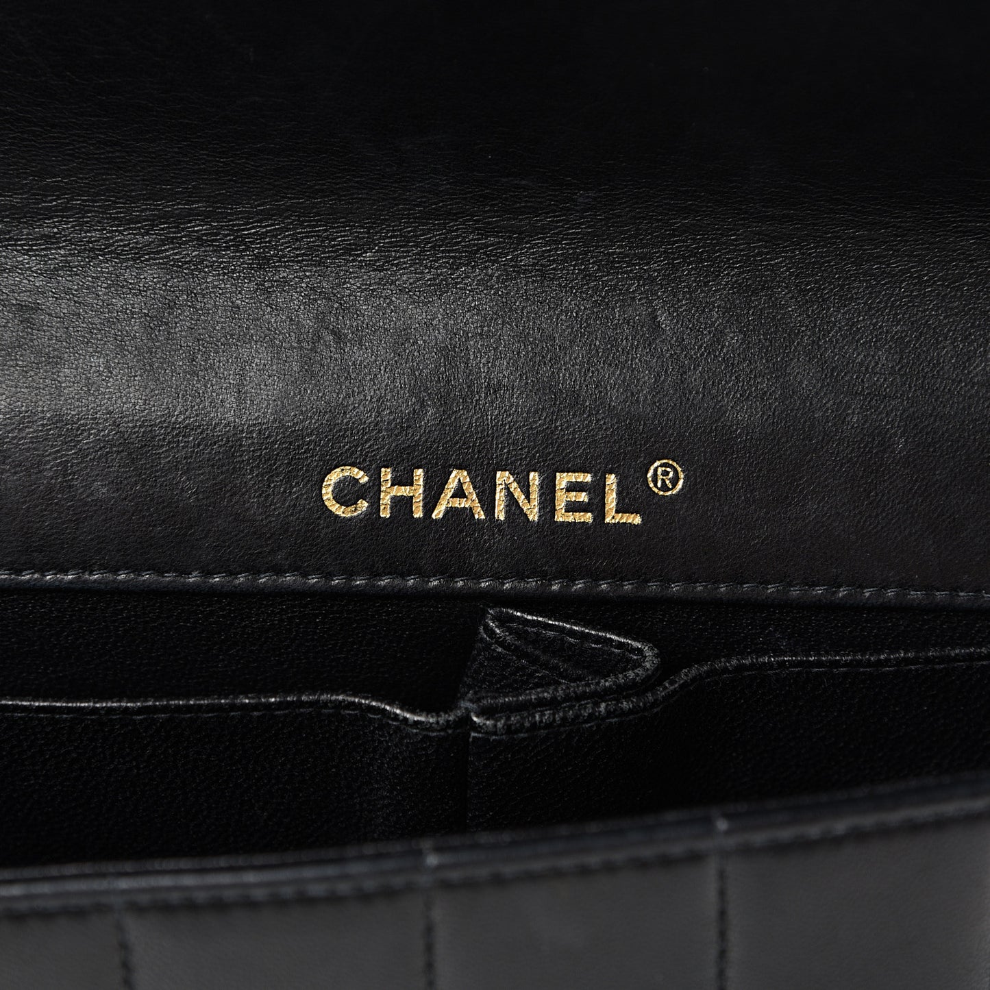 Lambskin East West Chocolate Bar Flap Black