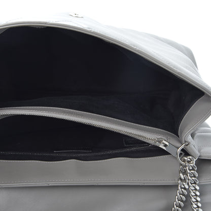 Saint Laurent Calfskin Y Quilted Monogram Large Loulou Chain Satchel Earth 4 of 16