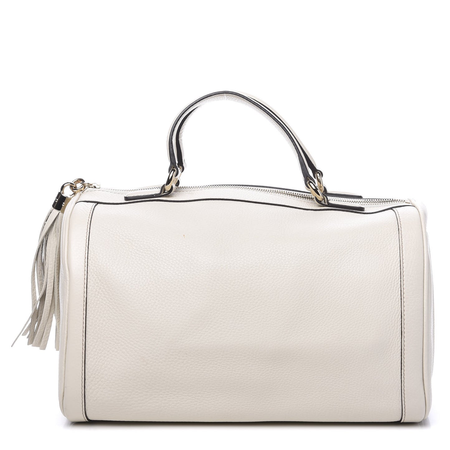 Pebbled Calfskin Medium Soho Boston Off White