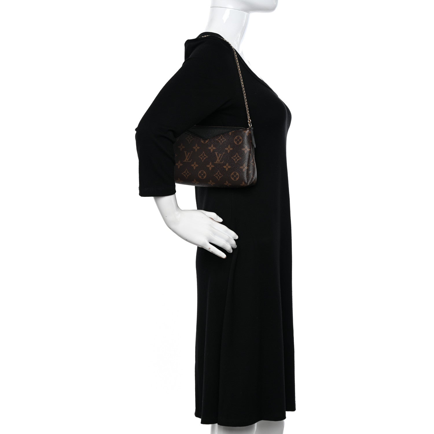 Louis Vuitton Monogram Pallas Clutch Black 2 of 10