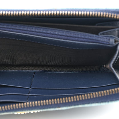 Gucci Denim Matelasse Pearly GG Marmont Zip Around Wallet Blue 6 of 12