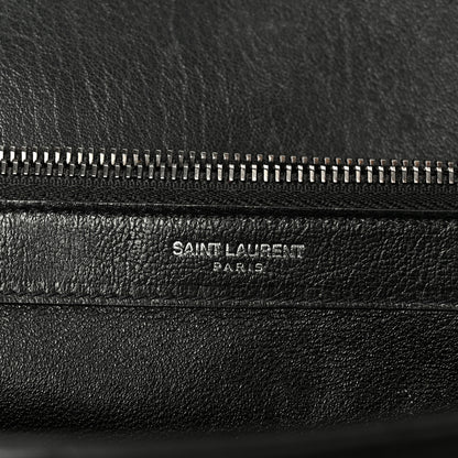 Saint Laurent Sheepskin Matelasse Chevron Monogram Large College Satchel Black 6 of 12