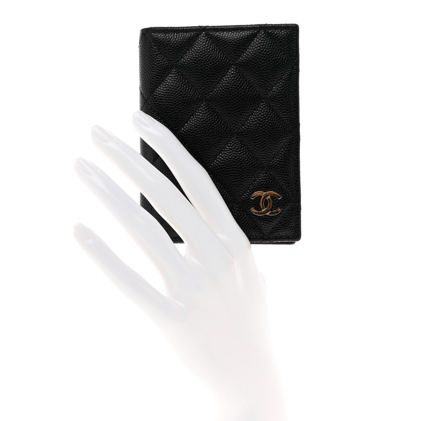 Caviar Quilted Card Holder Wallet Black