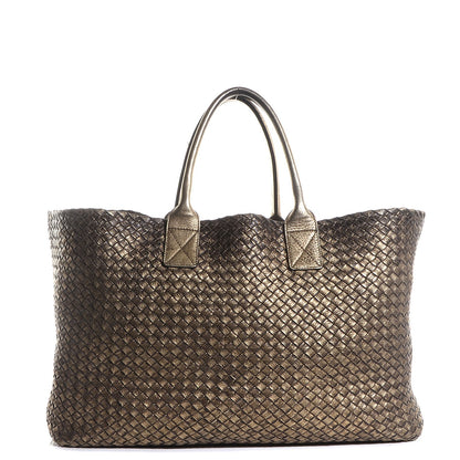 Bottega Veneta Intrecciato Large Cabat Platino Ossidato 1 of 8