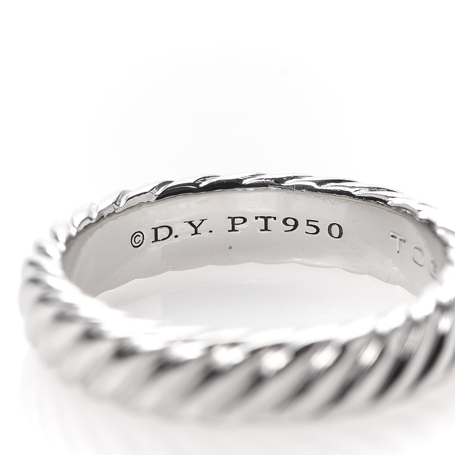 David Yurman Platinum 5mm Cable Wedding Band Ring 57 8 4 of 6