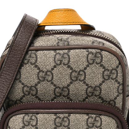 Gucci GG Supreme Monogram Mini Neo Vintage Double Zip Messenger Bag Beige New Acero Crop 8 of 10