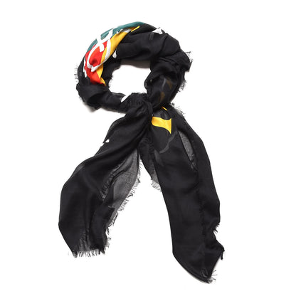 Gucci Modal Silk Coco Capitan Logo Square Scarf Black 3 of 8