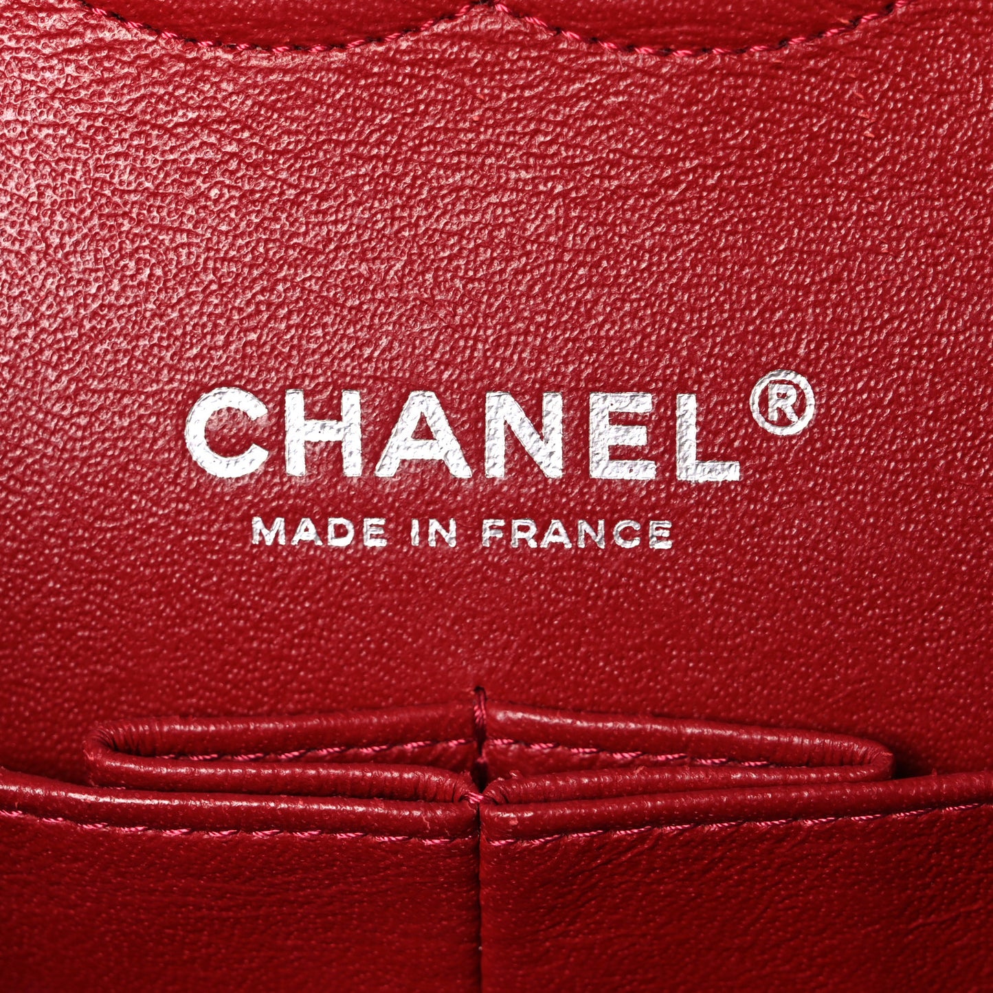 Patent Calfskin Quilted Medium Double Flap Red