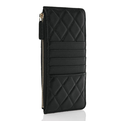 Chanel Caviar Quilted French New Wave Flat Wallet Pouch Black 3 of 8
