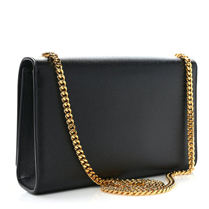 Saint Laurent Grain De Poudre Medium Classic Monogram Kate Tassel Satchel Black 3 of 9