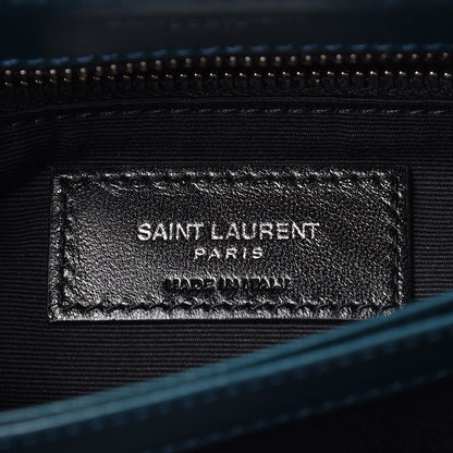Saint Laurent Calfskin Y Quilted Monogram Toy Loulou Satchel Dark Turquoise 9 of 11