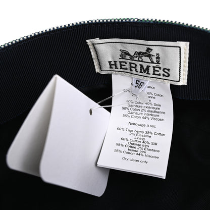 Hermes Cotton Hemp Cavale Pop Cap 56 Bleu Minuit Marine 8 of 8