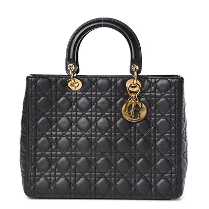 Christian Dior Lambskin Cannage Large Lady Dior Black 1 of 10