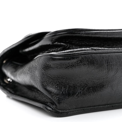 Saint Laurent Crinkled Calfskin Matelasse Monogram Baby Niki Chain Satchel Black 9 of 12