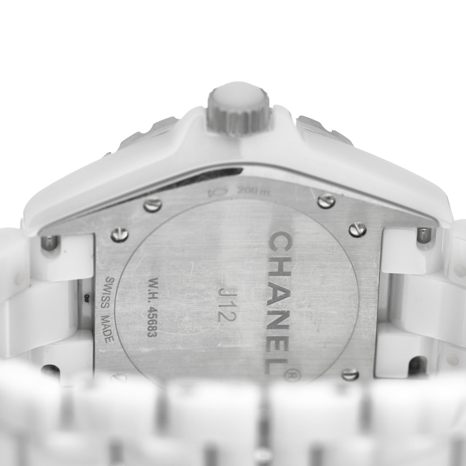 Chanel Stainless Steel Ceramic Diamond 38mm J12 Automatic Watch White 4 of 4